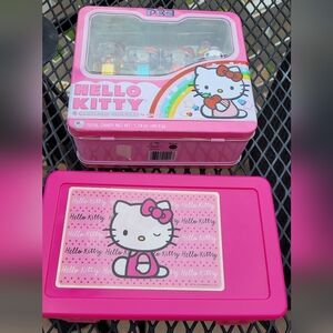 Hello Kitty Bundle PEZ Tin Box, And Pink Pencil Box